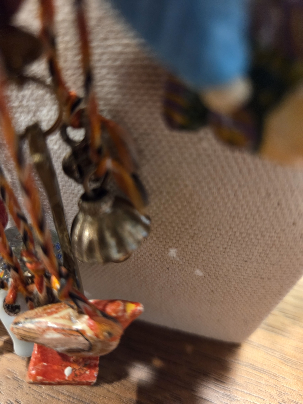 Handcrafted Multicolor Beaded Charm Necklace - Folk Art - Picture 7 of 13